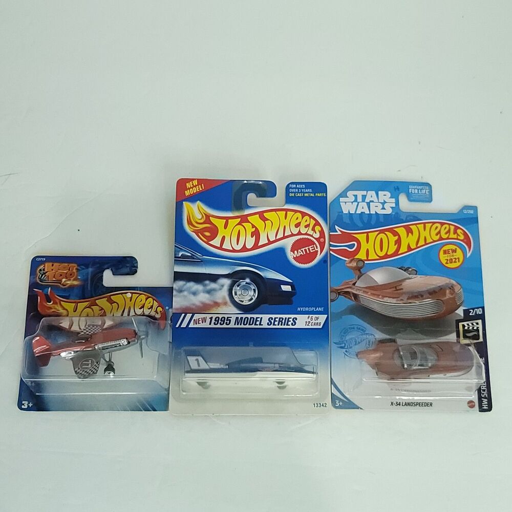 Lot of 3 Hot Wheels Madd Propz X-34 Landspeeder Hydroplane NEW Die Cast